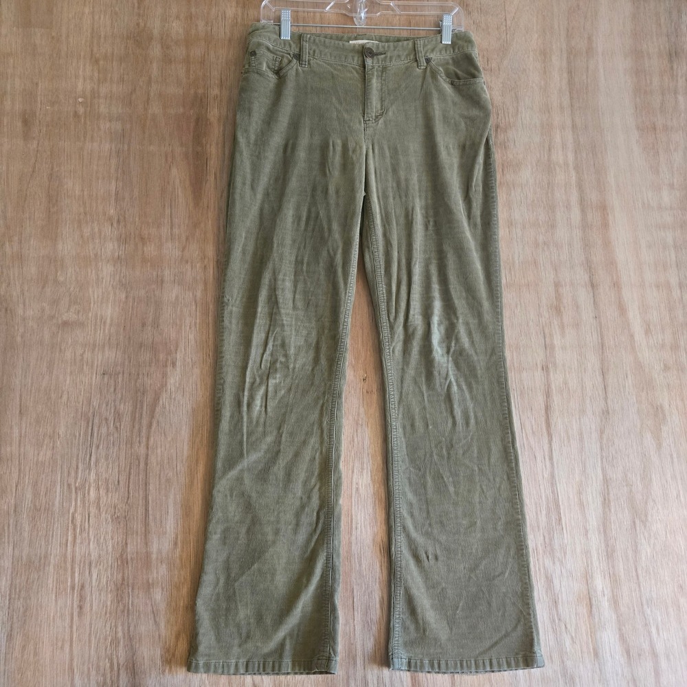 Olive Green Corduroy Pants Straight Leg Women's Size 8 Gorpcore Earthy Skater